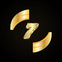 7 Golden numbers. vector 3d realistic.