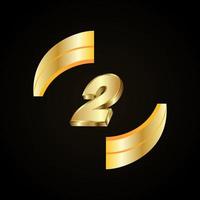 2 Golden numbers. vector 3d realistic.