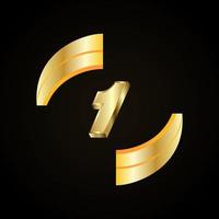 1 Golden numbers. vector 3d realistic.