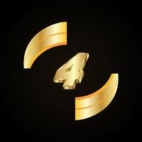 4 Golden numbers. vector 3d realistic.