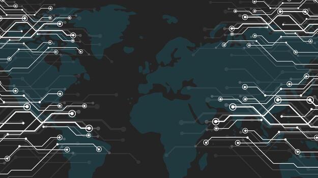 Circuit board, high computer color background. modern futuristic engineering science technology background. Hi tech digital connect vector