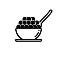 Bowl with pearls icon, Vector, Icon, Illustration. vector