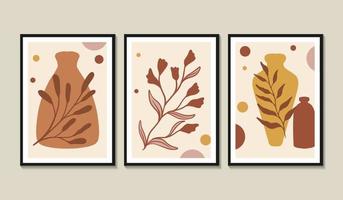 Hand drawn flat design boho wall art style vector