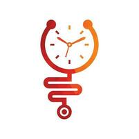 Time stethoscope vector logo design template. Health and medical or pharmacy logo concept.