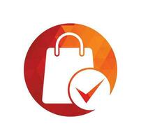 Shopping bag check logo icon. Check Shopping Logo Template, Icon, Symbol - Vector