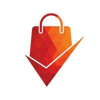 Shopping bag check logo icon. Check Shopping Logo Template, Icon, Symbol - Vector