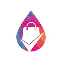 Check bag drop shape concept logo icon. Check Shopping Logo Template, Icon, Symbol - Vector