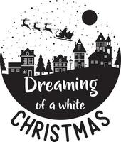 soñando con una Navidad blanca, vacaciones de Navidad, archivos de ilustración vectorial vector
