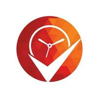 Compruebe la plantilla de diseño del logotipo de tiempo. logotipo de cronómetro. vector
