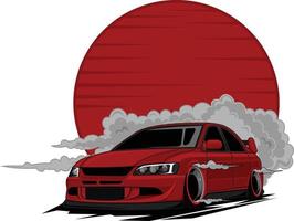 red car drift vector