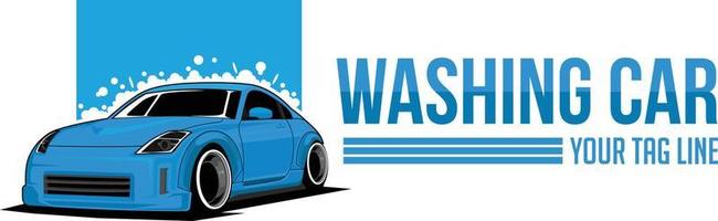 vector de logotipo de coche de lavado