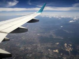 pianura padana po river valley lombardia aerial view from airplane photo