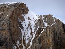 Fanes mountain dolomites in winter panorama photo