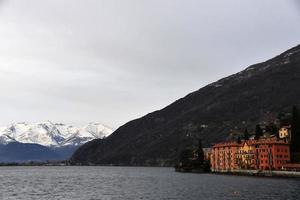 bellano como lake in winter photo