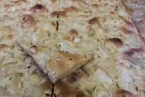 liguria focaccia with onions photo