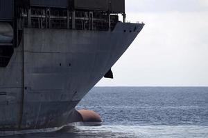 container ship prow detail photo