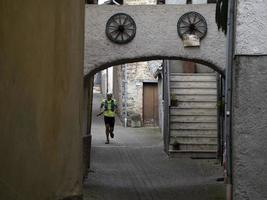 CANTALUPO LIGURE, ITALY - MAY 15 2021 - Stone Door Porte di Pietra trial running marathon photo