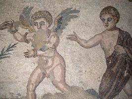 antiguo mosaico romano de villa del casale, sicilia foto