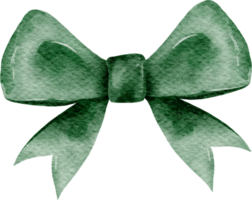 Green Bow ribbon watercolor png