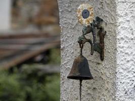 rusted door bell close up photo