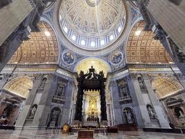 ROME, ITALY - JUNE 16 2019 - Interior of Saint Peter Church in Vatican photo