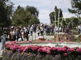 génova, italia - 7 de mayo de 2022 - exposición floreal internacional euroflora foto