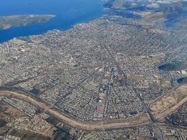 la paz baja california sur aerial view while landing photo