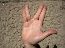 vulcan greeting hand live long and prosper sign photo
