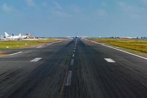 airplane while taking off in island Airport photo