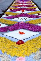 petal and flower carpet for corpus domini christi celebration photo