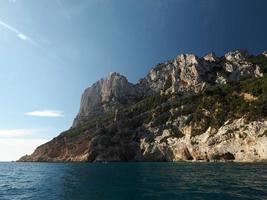 orosei gulf cala gonone rocks sea cliffs Sardinia Italy photo