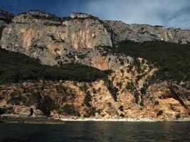 orosei gulf cala gonone rocks sea cliffs Sardinia Italy photo