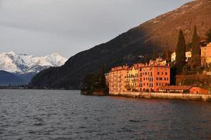 bellano como lake in winter photo