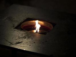 wax candle flame light on black photo