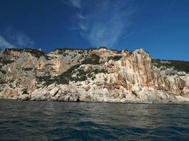 orosei gulf cala gonone rocks sea cliffs Sardinia Italy photo