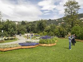 génova, italia - 7 de mayo de 2022 - exposición floreal internacional euroflora foto