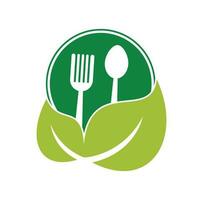 plantilla de logotipo de alimentos saludables. diseño del logotipo de alimentos orgánicos de la naturaleza. vector