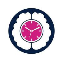 Brain time vector logo template. This design use clock symbol. Time Brain Icon Logo Design Element