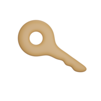 key 3d render orange png