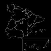 Spain regions map with Canary islands. Vector illustration.