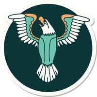 sticker of tattoo in traditional style of an american eagle vector