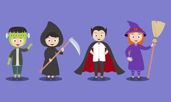 Flat Halloween Costume Collection vector