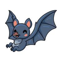 Cute little bat cartoon flying vector