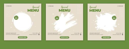 Social media template banner.  fully editable square post frame puzzle organic poster vector