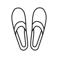 Hand drawn home slippers illustration. Doodle vector slippers isolated