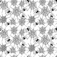 Spider and  spiderweb seamless pattern. Halloween background vector