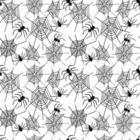 Spider and  spiderweb seamless pattern. Halloween background vector