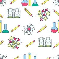 Seamless pattern with school supplies isolated on a white background. Wallpaper back to school vector