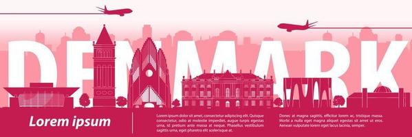 Denmark famous landmark vector