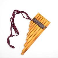 Pan flute on a white background photo